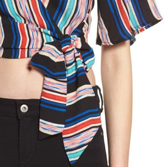 LUSH Stripe Wrap Crop Top - Picture 6 of 13